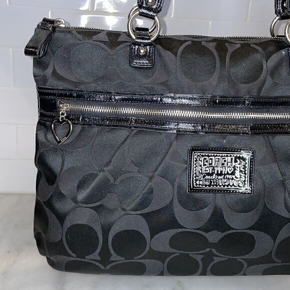 Coach Purse Handbag Daisy Poppy Signature XL Tote Shoulder Bag Pocketbook - Picture 3 of 17